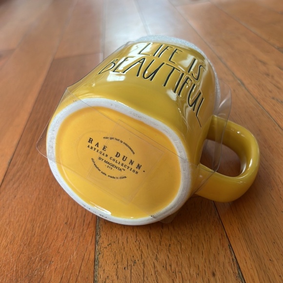 Rae Dunn Life is Beautiful mug with Rainbow Topper - Picture 3 of 3